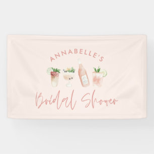 Roze meisjesachtige moderne cocktail script bruids spandoek