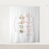 Roze meisjesachtige moderne drankjes vrijgezellenw wandkleed (Voorkant)