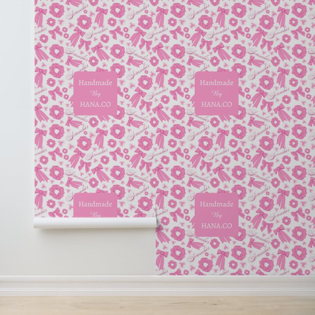 Roze Meisjesachtige Scrunchies Patroon Mooie Haar  Behang (Applicatie)