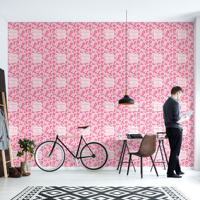 Roze Meisjesachtige Scrunchies Patroon Mooie Haar  Behang (Woonkamer)