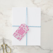 Roze Meisjesachtige Scrunchies Patroon Mooie Haar Cadeaulabel (Met Touw)