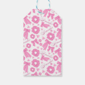Roze Meisjesachtige Scrunchies Patroon Mooie Haar Cadeaulabel (Achterkant)