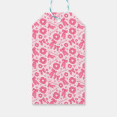 Roze Meisjesachtige Scrunchies Patroon Mooie Haar Cadeaulabel (Achterkant)