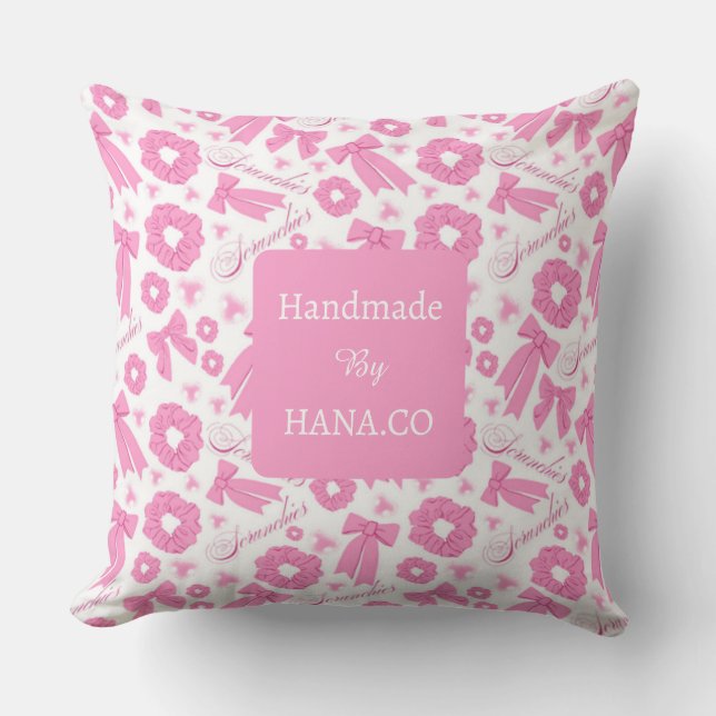 Roze Meisjesachtige Scrunchies Patroon Mooie Haar  Kussen (Voorkant)