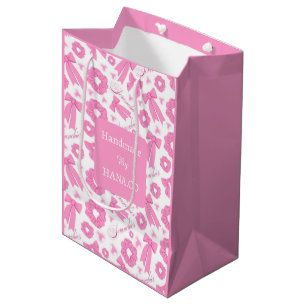 Roze Meisjesachtige Scrunchies Patroon Mooie Haar  Medium Cadeauzakje