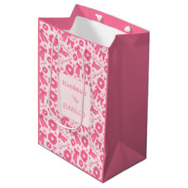 Roze Meisjesachtige Scrunchies Patroon Mooie Haar  Medium Cadeauzakje