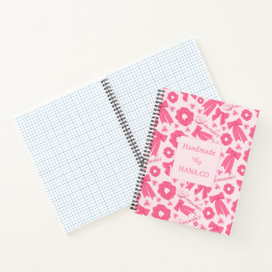 Roze Meisjesachtige Scrunchies Patroon Mooie Haar Notitieboek