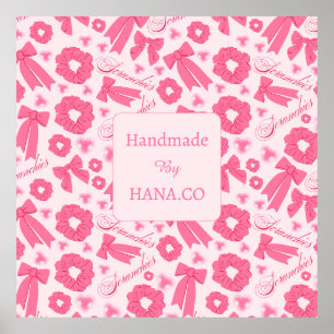 Roze Meisjesachtige Scrunchies Patroon Mooie Haar Poster