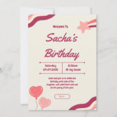 roze meisjesachtige verjaardag met glitters kaart (Voorkant)