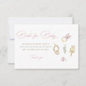 Roze meisjesboeken voor de Baby Kaart (Voorkant)