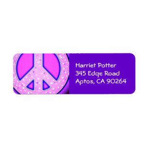 Roze meisjesbord met Paarse neongloed Etiket