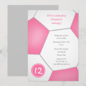 roze meisjesfeest kaart (Voorkant / Achterkant)