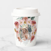 Roze meisjesfotograafster papieren bekers (Achterkant)