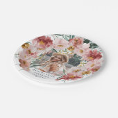 Roze meisjesfotograafster papieren bordje (Gekanteld)