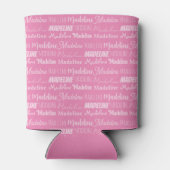  roze meisjesnaam Doopvont Collage Aangepaste toon Blikjeskoeler (Achterkant)