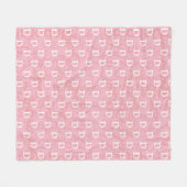 Roze meisjesnaam & initiaal (monogram) fleece deken (Voorkant (Horizontaal))
