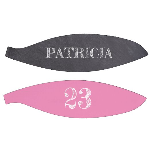 Roze meisjesnaam Sportnummer Chalkboard etsen Basketbal (Panelen)