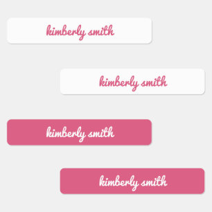 Roze meisjesschoolnaam labels