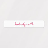Roze meisjesschoolnaam labels (Design 1)