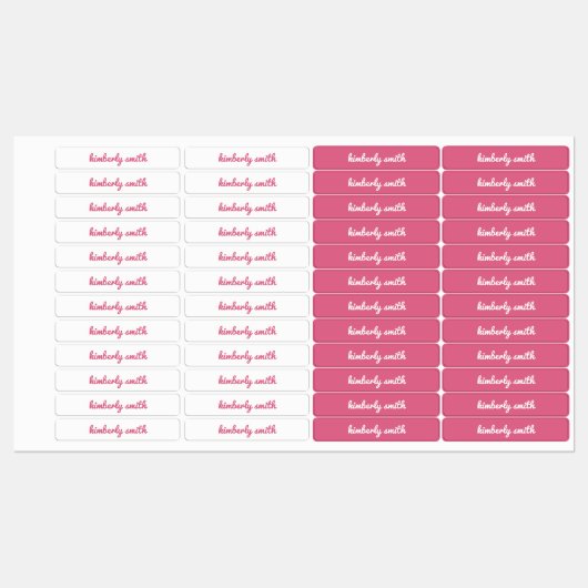 Roze meisjesschoolnaam labels (Vel)
