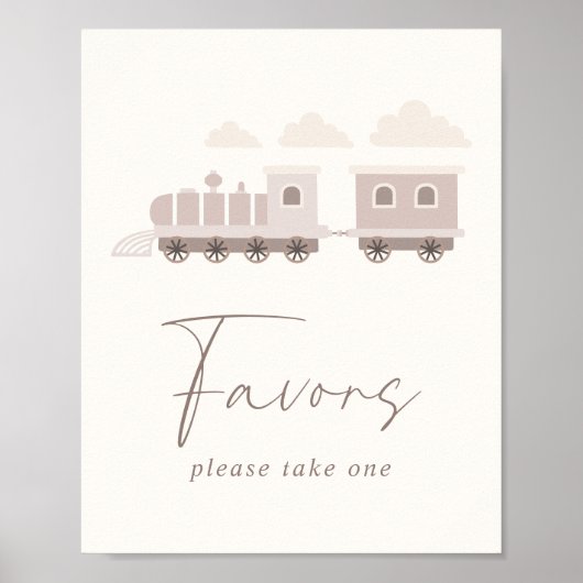 Roze meisjestrein verjaardagsattributen tafelbord poster (Voorkant)