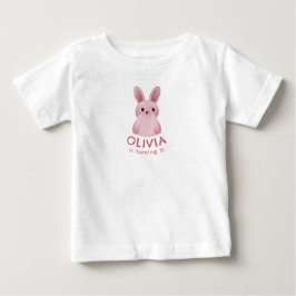 Roze meisjesverjaardag met roze baby konijn