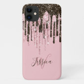 Roze meisjesvrouwen met zwarte scriptnaam Case-Mate iPhone case (Achterkant)