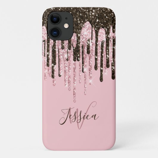 Roze meisjesvrouwen met zwarte scriptnaam Case-Mate iPhone case (Achterkant)