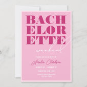 Roze Meisjesweekend Kaart (Voorkant)
