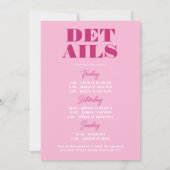Roze Meisjesweekend Kaart (Achterkant)