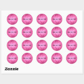 Roze meisjeswervelingen ronde sticker (Vel)