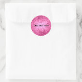 Roze meisjeswervelingen ronde sticker (Tas)