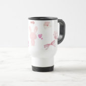 Roze Melk Konijn Cute Pastel Roze Reisbeker (Voorkant rechts)