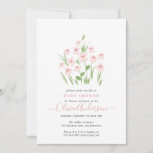 Roze melkachtige, elegante baby shower in het mooi kaart (Voorkant)