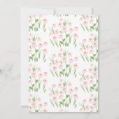 Roze melkachtige, elegante baby shower in het mooi kaart (Achterkant)