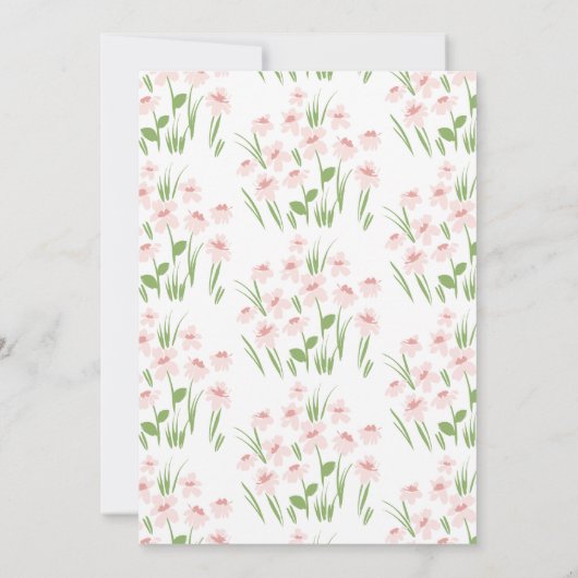 Roze melkachtige, elegante baby shower in het mooi kaart (Achterkant)