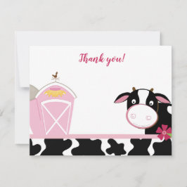 Roze melkachtige Koe Boerderij Platte dank Kaart