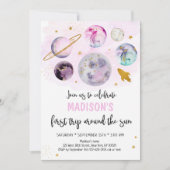 Roze melkweg eerste reis rond de zondag kaart (Voorkant)