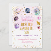 Roze melkweg eerste reis rond de zondag kaart (Voorkant)