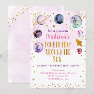 Roze melkweg Vierde reis rond de zondag Kaart