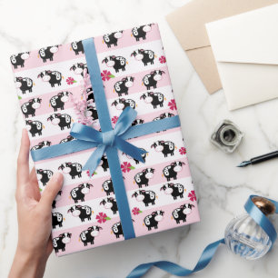 Roze melkzuurcode Boerderij thema Verpakkingspapie Cadeaupapier