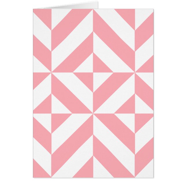 Roze Melon Geometric Deco Cube Patroon (Voorkant)