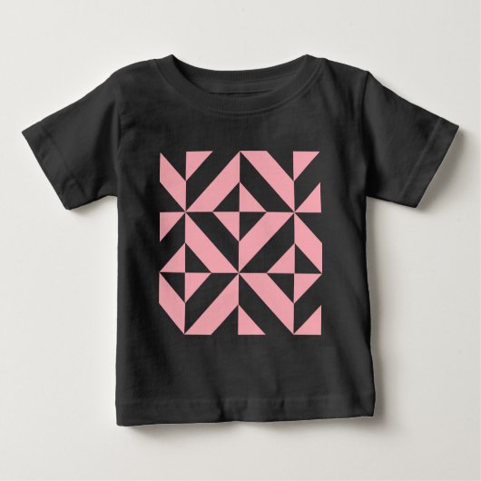 Roze Melon Geometric Deco Cube Patroon (Voorkant)