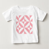 Roze Melon Geometric Deco Cube Patroon (Voorkant)