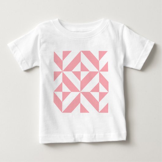 Roze Melon Geometric Deco Cube Patroon (Voorkant)