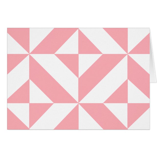 Roze Melon Geometric Deco Cube Patroon (Voorkant Horizontaal)