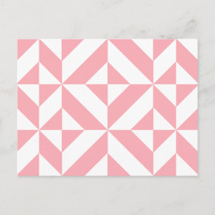Roze Melon Geometric Deco Cube Patroon Briefkaart