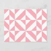 Roze Melon Geometric Deco Cube Patroon Briefkaart (Voorkant)