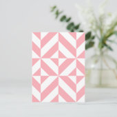 Roze Melon Geometric Deco Cube Patroon Briefkaart (Staand voorkant)