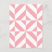Roze Melon Geometric Deco Cube Patroon Briefkaart (Voorkant)
